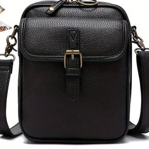 Black Leather Women’s  Crossbody Bag